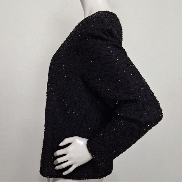 JMD New York Vintage Black Fairy Beaded Witchy Whimsigoth Jacket Size PS - Picture 10 of 12